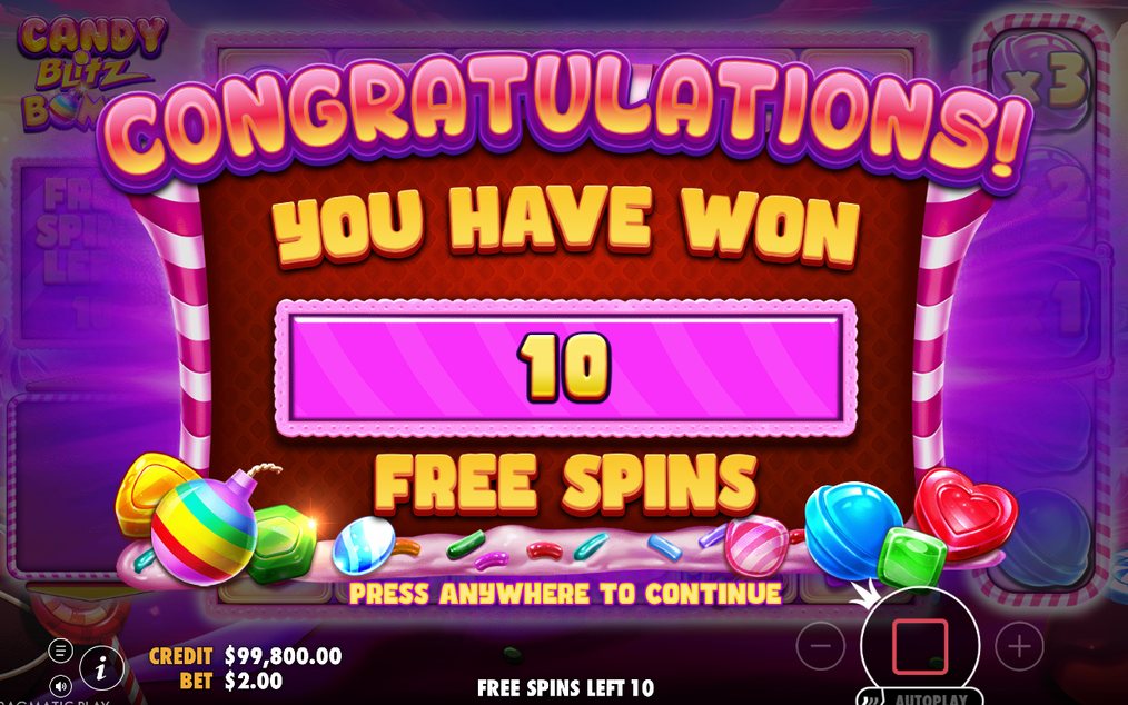 Another Free Spins round in progress