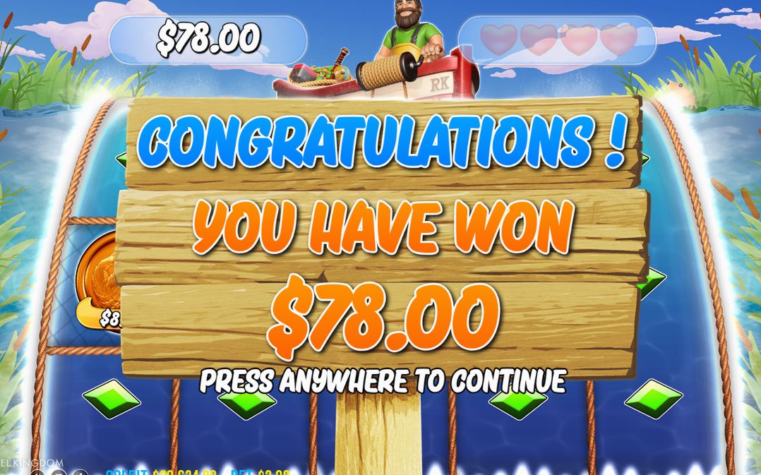 Winning line from reel one, paid left to right