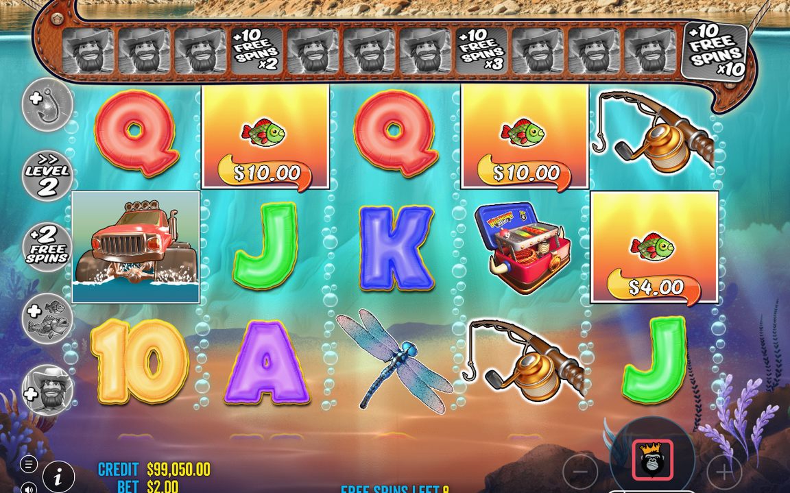 Free Spins mode with the reels in the bonus view